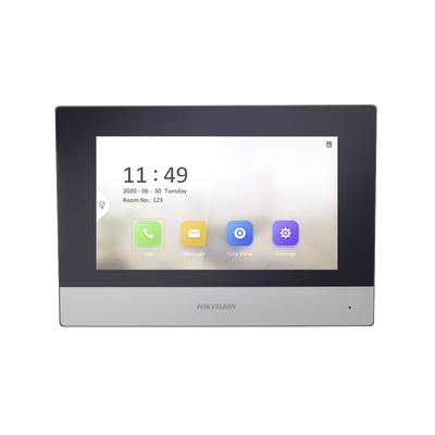 Monitor IP WiFi Touch Screen 7″ para Videoportero IP  / Vídeo en Vivo / PoE Estándar / Apertura Remota / Llamada Entre Monitores / Audio de dos vías / Policarbonato