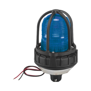 Luz estroboscópica para ubicaciónes peligrosas,  montaje tipo tubo, 12-24 VCD, color Azul