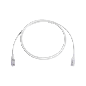 Patch Cord MC6 Modular Cat6 UTP, CM/LS0H, 5ft, Color Blanco, Diámetro Reducido (28AWG), Versión Bulk (Sin Empaque Individual)