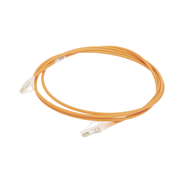 Patch Cord MC6 Modular Cat6 UTP, CM/LS0H, 7ft, Color Naranja, Diámetro Reducido (28AWG)