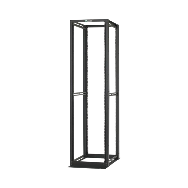 Rack de Cuatro Postes Estándar de 19", Rieles Numerados y Roscados #12-24, Profundidad Máxima de 30 in, 45 Unidades de Rack, Color Negro