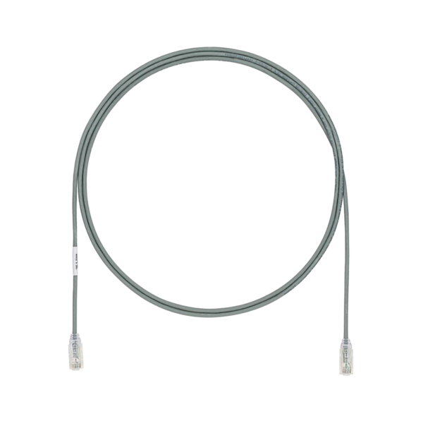 Cable de Parcheo TX6, UTP Cat6, Diámetro Reducido (28AWG), Color Gris, 5ft