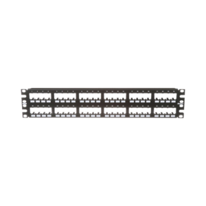 Panel de Parcheo Modular Mini-Com (Sin Conectores), Plano de Instalación al Ras, Sin Blindaje, de 48 puertos, 2UR