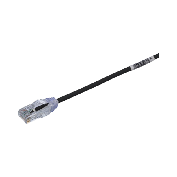 Cable de Parcheo TX6, UTP Cat6, Diámetro Reducido (28AWG), Color Negro, 20ft