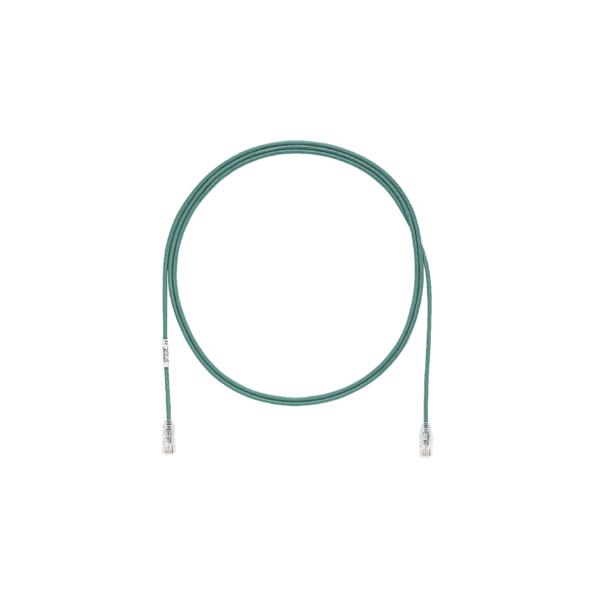 Cable de Parcheo TX6, UTP Cat6, Diámetro Reducido (28AWG), Color Verde, 3ft