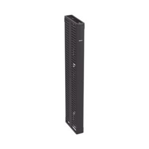 Organizador Vertical PatchRunner™, Doble (Frontal y Posterior), Para Rack Abierto de 45 Unidades, 6in de Ancho, Color Negro