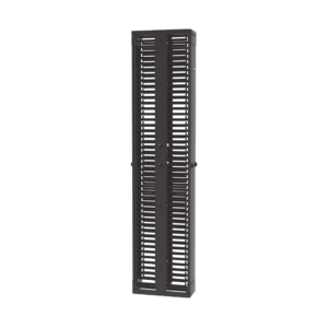Organizador Vertical PatchRunner™, Doble (Frontal y Posterior), Para Rack Abierto de 45 Unidades, 8in de Ancho, Color Negro