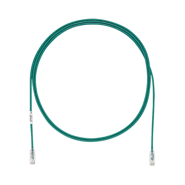 Cable de Parcheo TX6, UTP Cat6, Diámetro Reducido (28AWG), Color Verde, 7ft