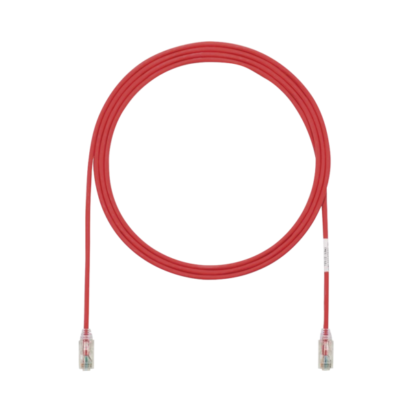 Cable de Parcheo TX6, UTP Cat6, Diámetro Reducido (28AWG), Color Rojo, 7ft