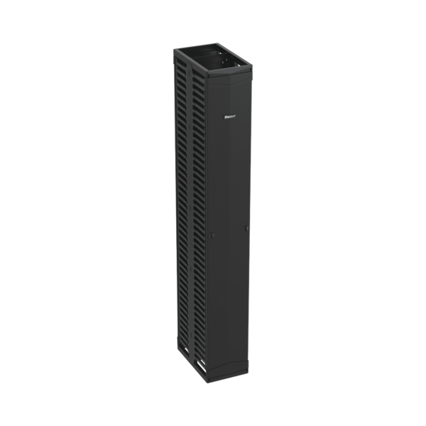 Organizador Vertical PatchRunner™, Doble (Frontal y Posterior), Para Rack Abierto de 45 Unidades, 12in de Ancho, Color Negro