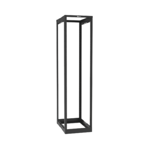 Rack de Cuatro Postes Estándar de 19", Rieles Roscados #12-24, Profundidad Ajustable de 23 a 42 in, 45 Unidades de Rack, Color Negro